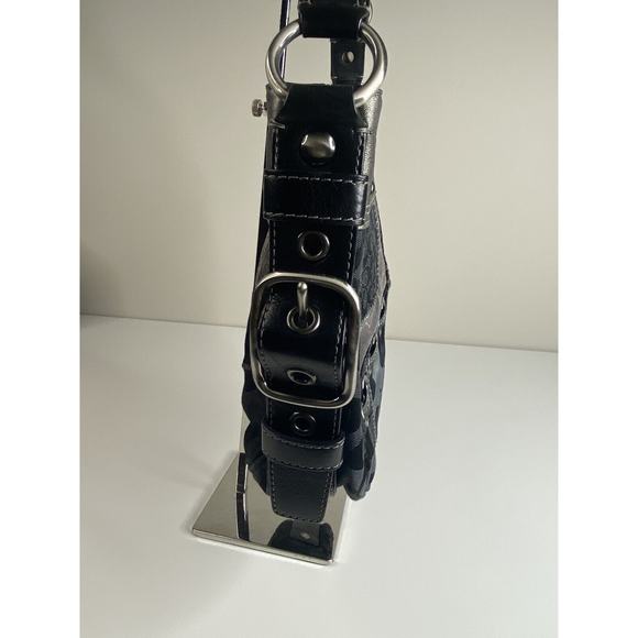 Coach Zoe Patchwork Silver Animal Print Black Gray Purse Suede Model f0873-12901 - Picture 11 of 16